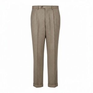 Steve Harvey Celebrity Edition Mens Pants Brown Micro Houndstooth Pleated 36x32